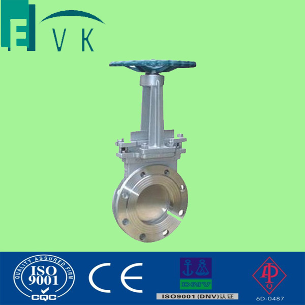 Carbon Steel Flange Rising Stem Knife Gate Valve with Wermgear