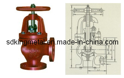 Shipbuilding Cast Iron 5k Angle Globe Valves