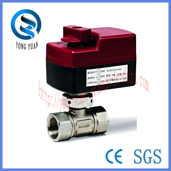 3-Port Brass Motorized Ball Valve Control Valve for Fan Coil (BS-858-25S)
