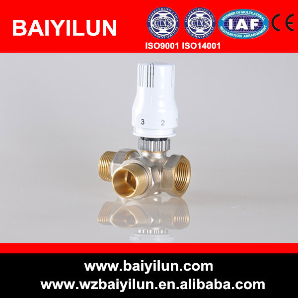 15mm Automatic Thermostatic Head Brass 3 Way Valve