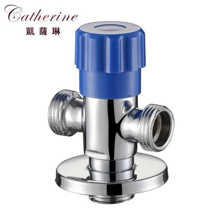 Thick Brass Quick Turn Two Way Angle Valve in Chrome (101196)