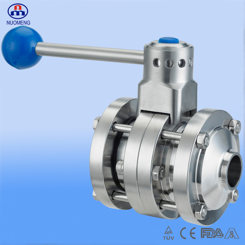 Stainless Steel Manual Welded Three-Piece Butterfly Valve (3A-No. RD2115)