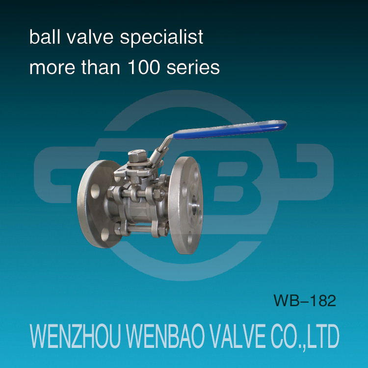 3-Piece CF8m Flanged Ball Valve with Manual Handle