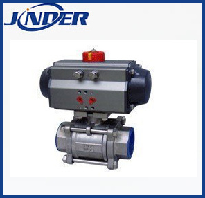 3PC Pneumatic Internal Screwed Ball Valve