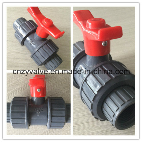 Irrigation Plastic UPVC Double Union Ball Valve (socket & thread)