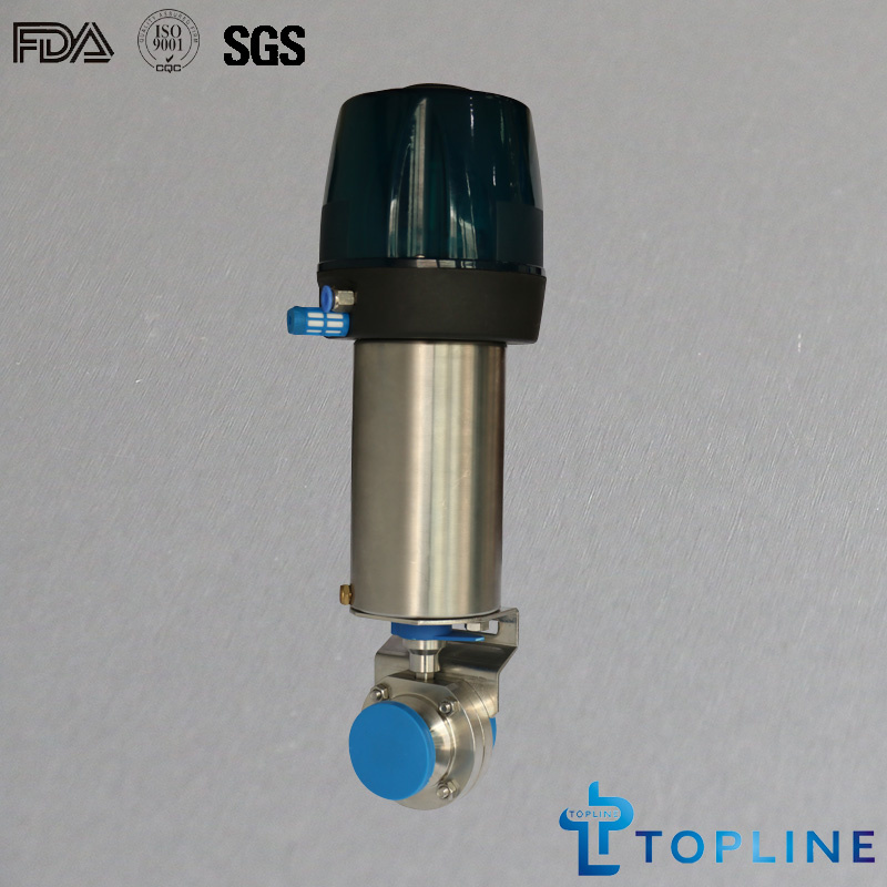 Stainless Steel Sanitary Pneumatic Butterfly Valve with C-Top