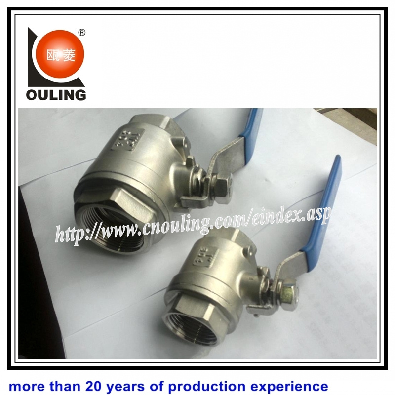 2PC Female Threaded Stainless Steel Manual Ball Valve 1000 Wog