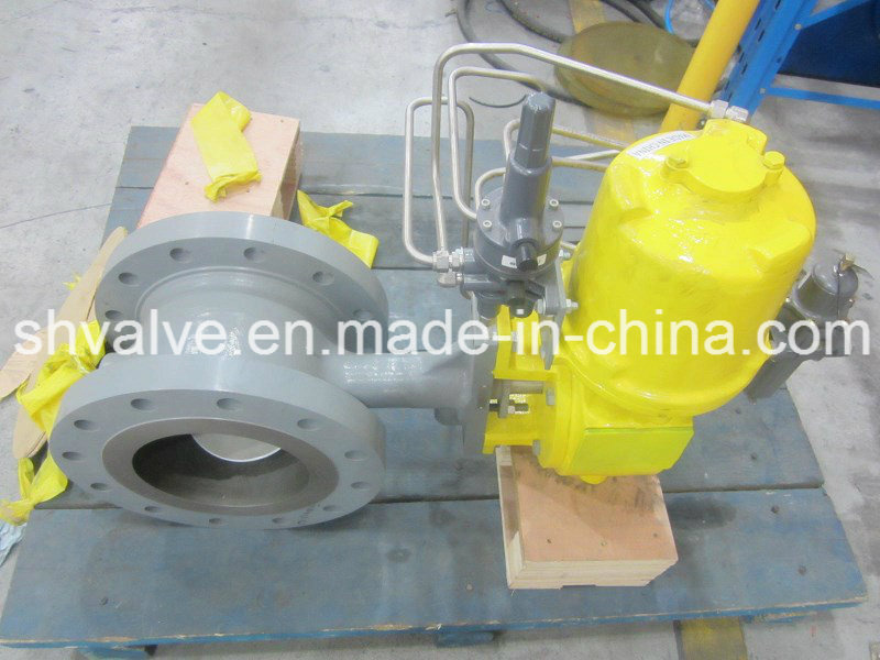 Pneumatic Cast Steel Wcb/Lcb RF Flanged V Port Ball Valve