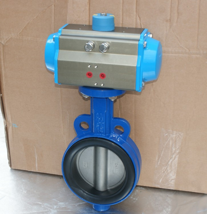 Pneumatic Cast Iron Wafer Type Butterfly Valve Pn16