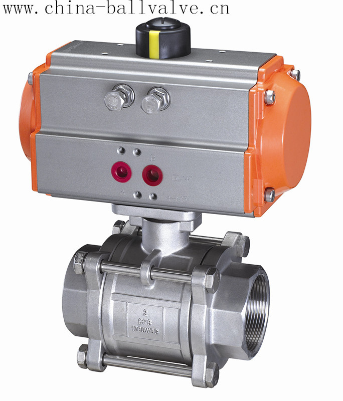 Different Sizes 3PCS Pneumatic Threaded Ball Valve