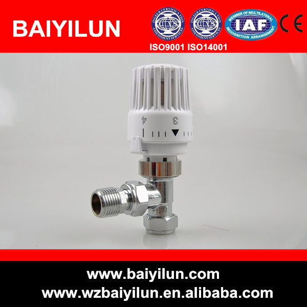 Home Heating Automatic Angle Brass Thermostatic Radiator Valve