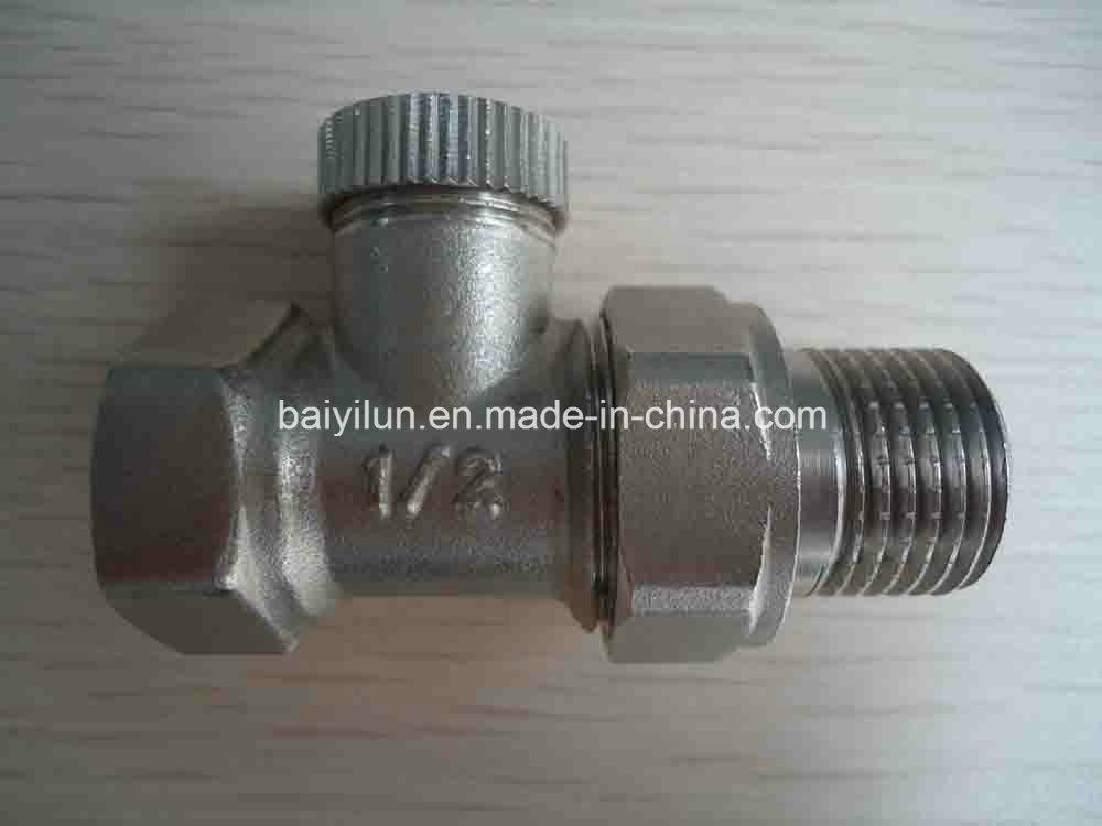 Return Water Straight Valve Nickel Plated