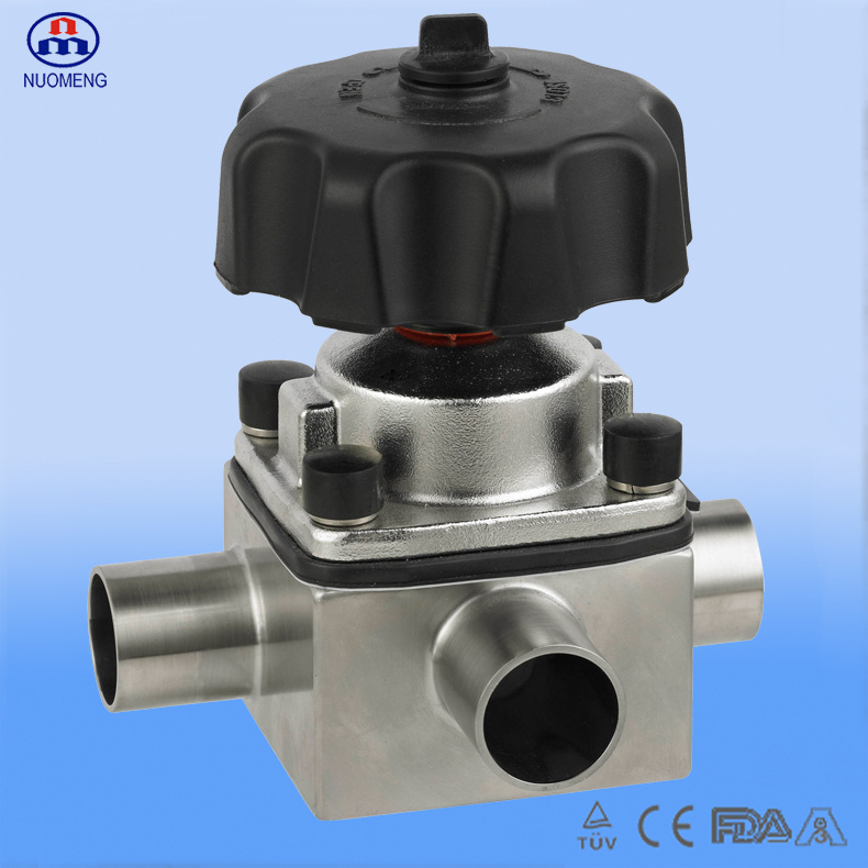 Stainless Steel Forge Three-Way Manual Welded Diaphragm Valve (3A-No. RG2037)