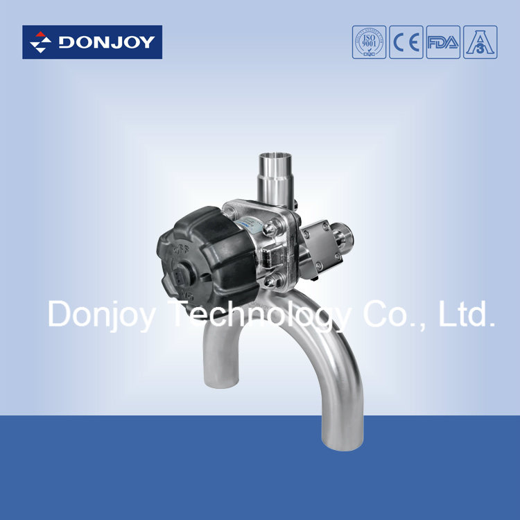 Three Way Diaphragm Valve U Type Stainless Steel for Pharmacy