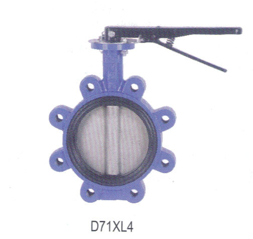Blue Centerline Wafer Butterfly Valve D71xl4