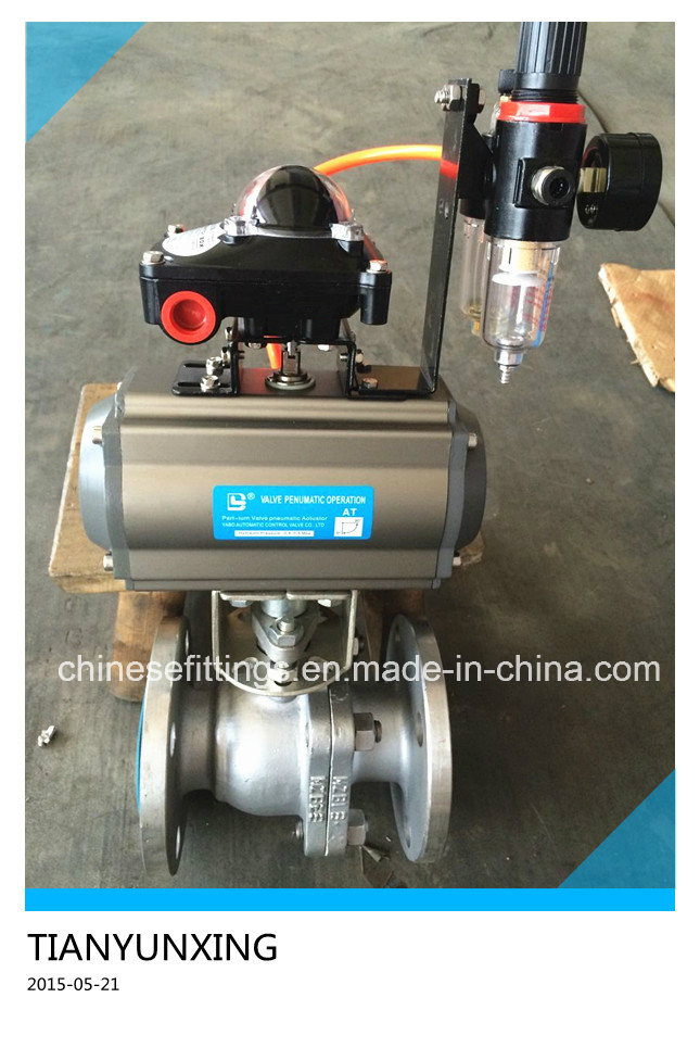 JIS Standard Flanged Pneumatic Actuator Stainless Steel Ball Valve