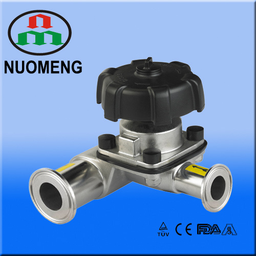 Stainless Steel Manual Clamped Slanting 3-Way Diaphragm Valve (DIN-No. RG1020)