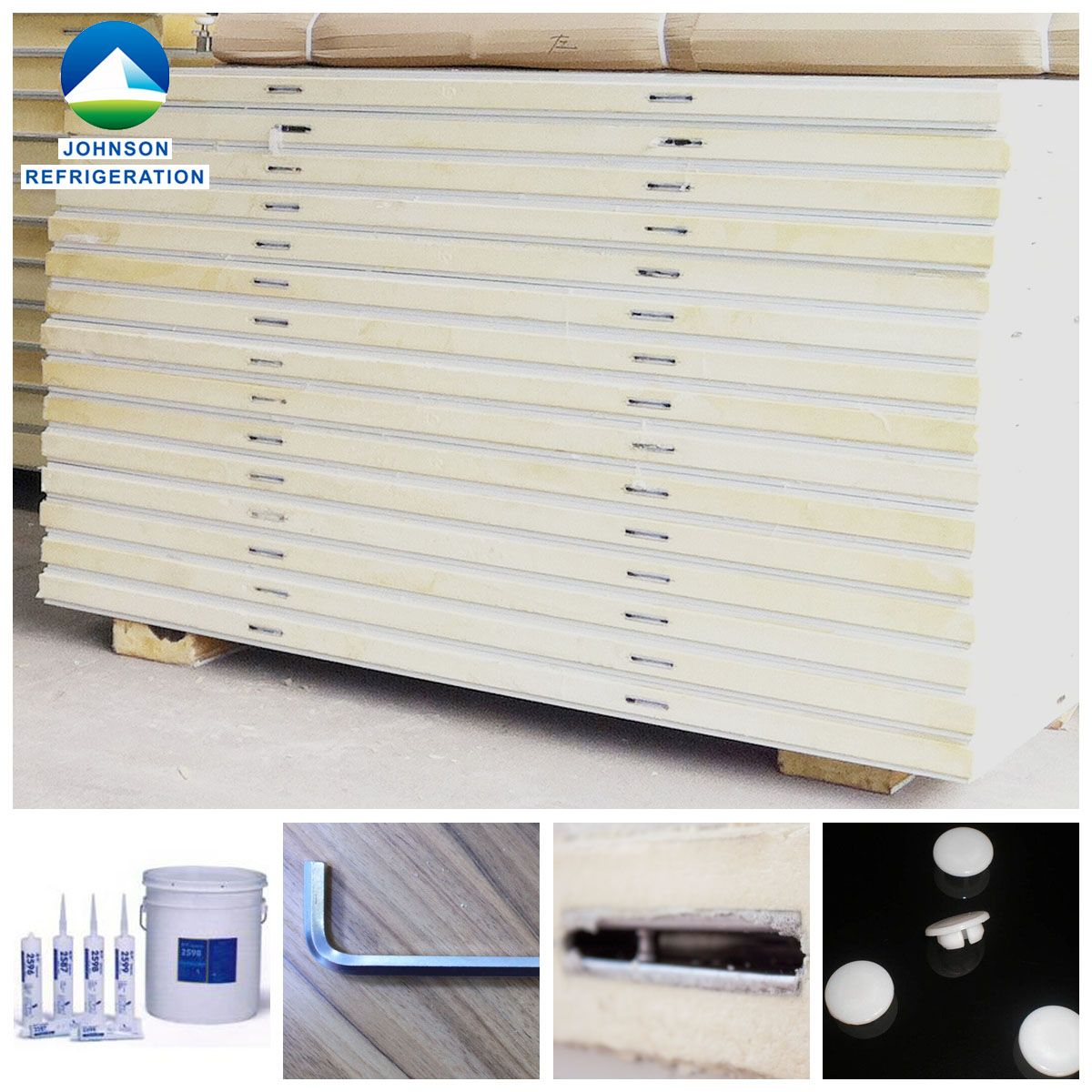 75mm Double-Faced Stainless Steel PU Foam Cam-Lock Sandwich Panel