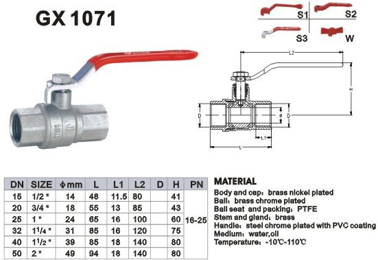 Brass Ball Valve (GX1071)