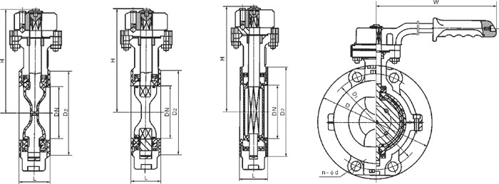 Teflon Lining Butterfly Valve (Flange) (212)