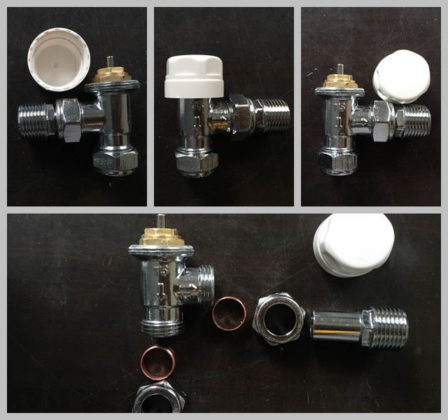 Dn10/15 UK Style Red Copper Angle Radiator Valve; Thermostatic Valve