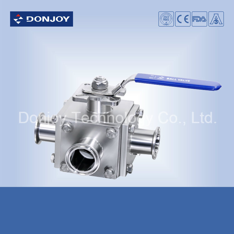 Plastic Handweel Three Way Ball Valve
