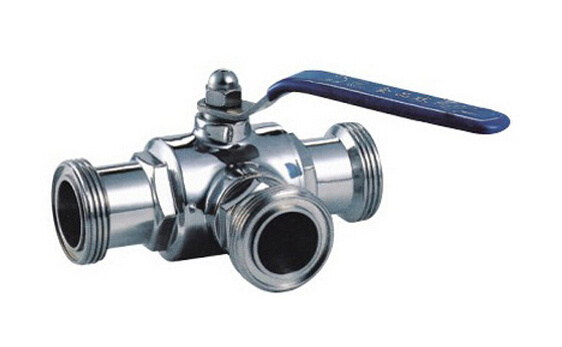 Ss304 Sanitary Thread Three Way Ball Valve
