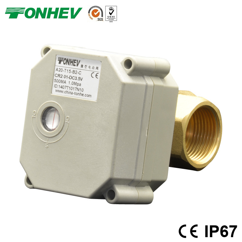 Dn15 1/2'' 2-Way Brass Ball Valve DC5V/12V/24V Electric Automatic Drain Valve