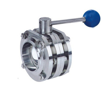 Ss304 Sanitary 3PCS Flanged Butterfly Valve