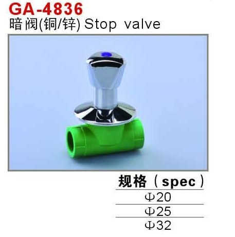 PPR Concealed Stop Valve, Chrome Coated (GA 4836)