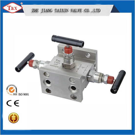 Three Way Manifold Stainless Steel Water/Gas Valve