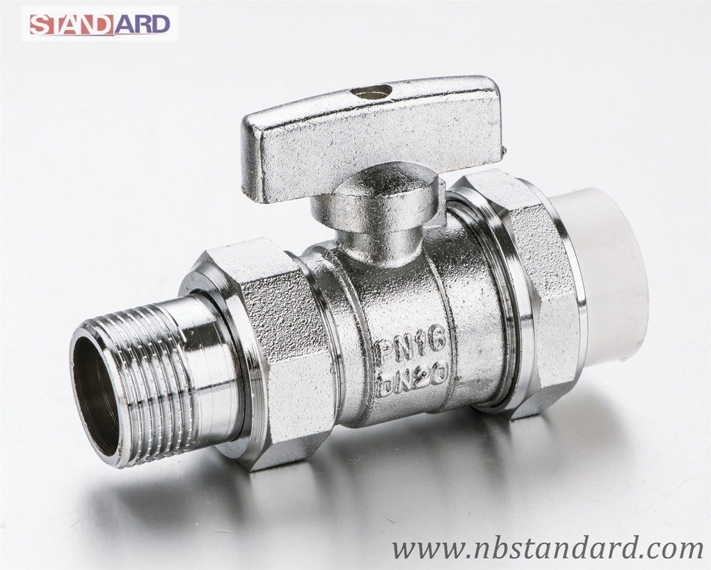 Brass Ball Valve with Male Thread for PPR Pipe in Nickel Plated