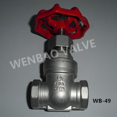 Female Threaded Stainless Steel CF8m Gate Valve 200psi 1/2