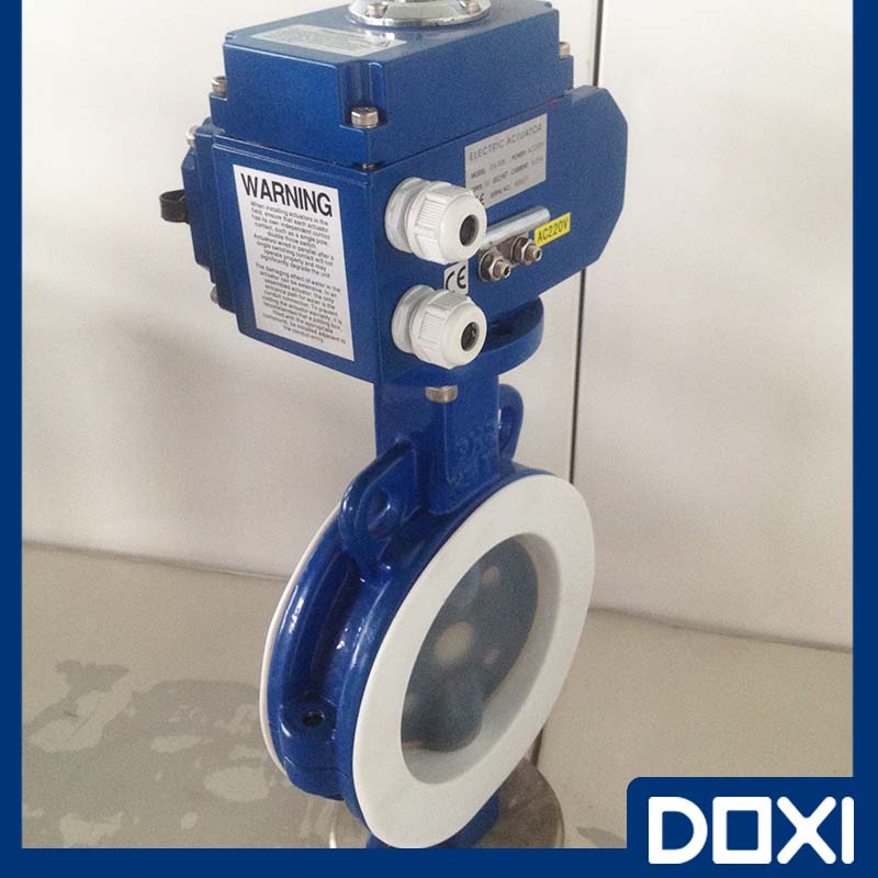 Electric Actuator PFA Butterfly Valve