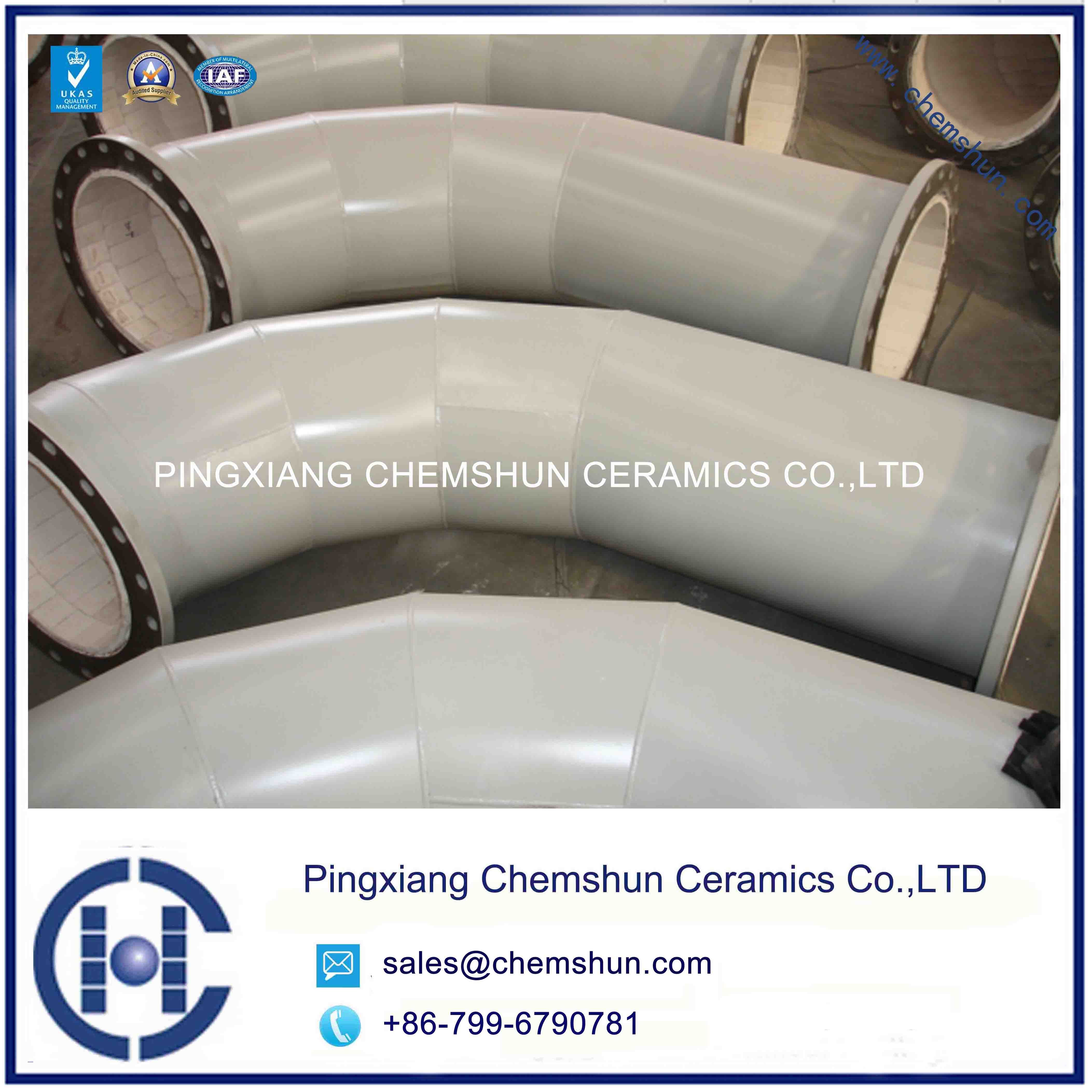 Abrasive Engineered Ceramic Lining for Bend Pipe/Alumina Ceramic Pipe Liner