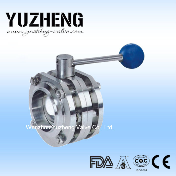 Sanitary Three Piece Welded Butterfly Valve