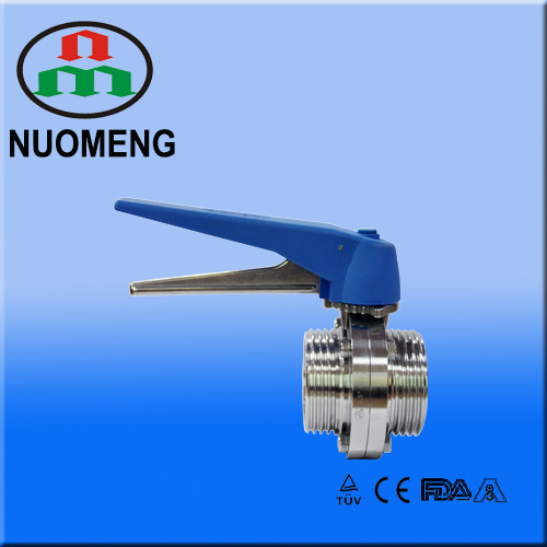 Plastic Multiposition Handle Stainless Steel Male Threaded Butterfly Valve (DIN-No. RD1309)