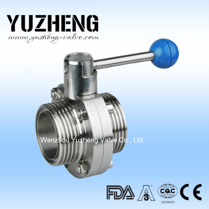 Sanitary Male Threaded Butterfly Valve