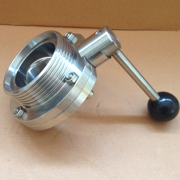 Sanitation Food Grade Threaded Welded Ends Manual Butterfly Valves