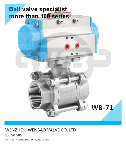 AISI304L Pneumatic Actuator Ball Valve 3/8 Inch 1000wog