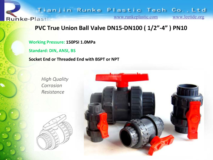 Plastic PVC Double Union Ball Valve