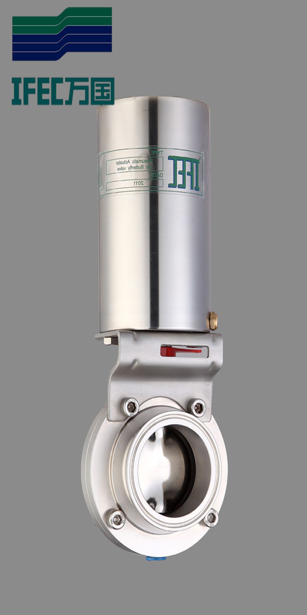 Stainless Steel Threaded Pneumatic Butterfly Valve (IFEC-DF100001)