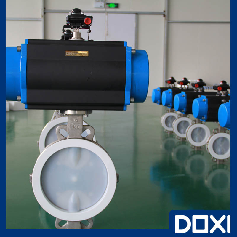 Pneumatic Low Torque PFA Butterfly Valve