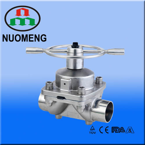 Dn65 Welded Diaphragm Valve with Ss Head Wheel