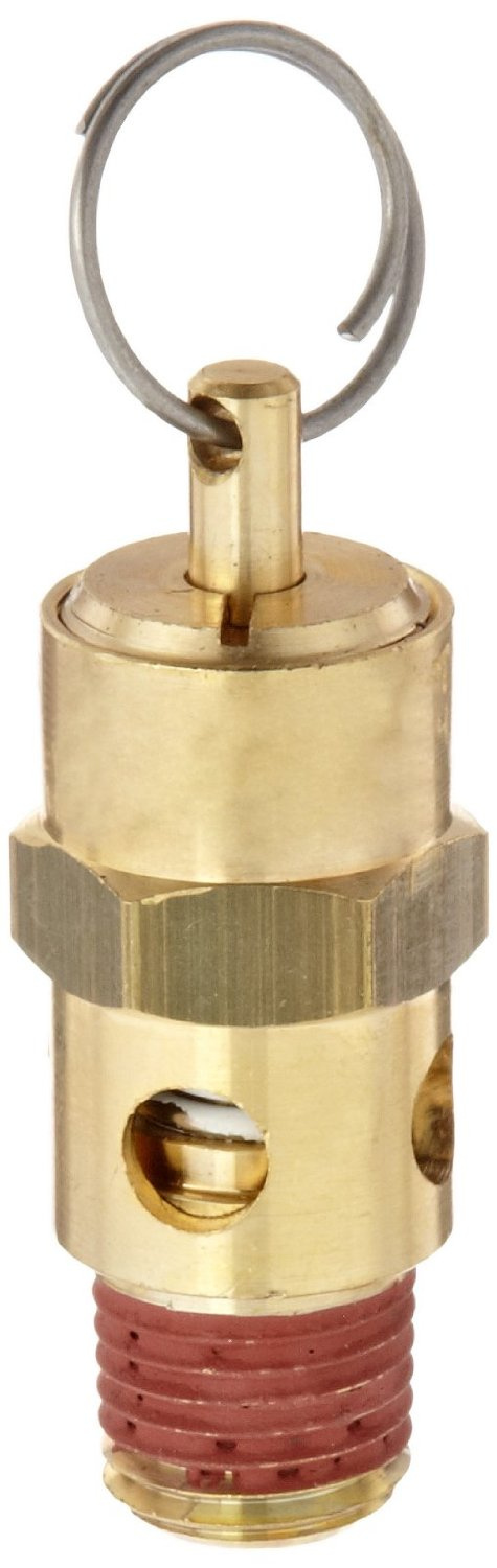 Brass Asme Safety Valve, 125 Psi Set Pressure, 1/4