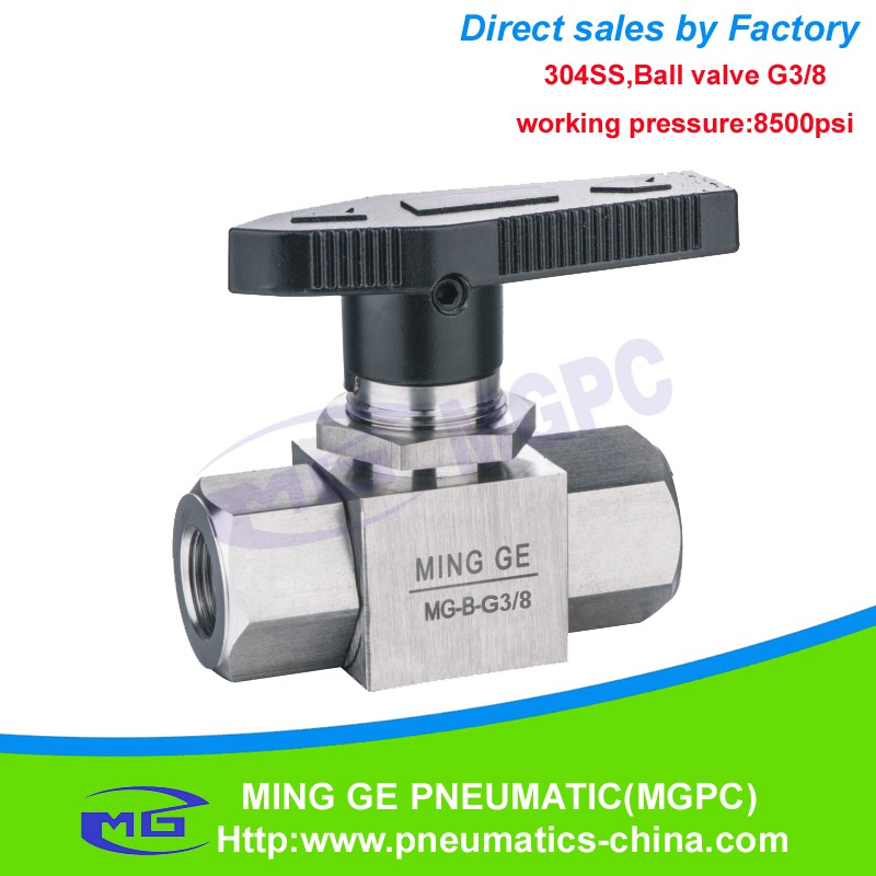 Hydraulic G3/8 304 High Pressure Ball Valve with G Thread