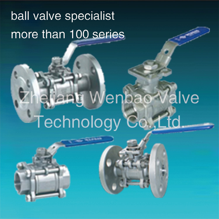 Threaded Flange 3PC Ball Valve CF8m 1000 Wog