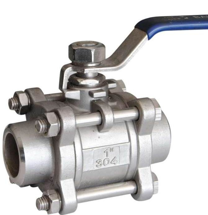 3 PCS Stainless Steel Butt-Weld Control Valve Ball Valve