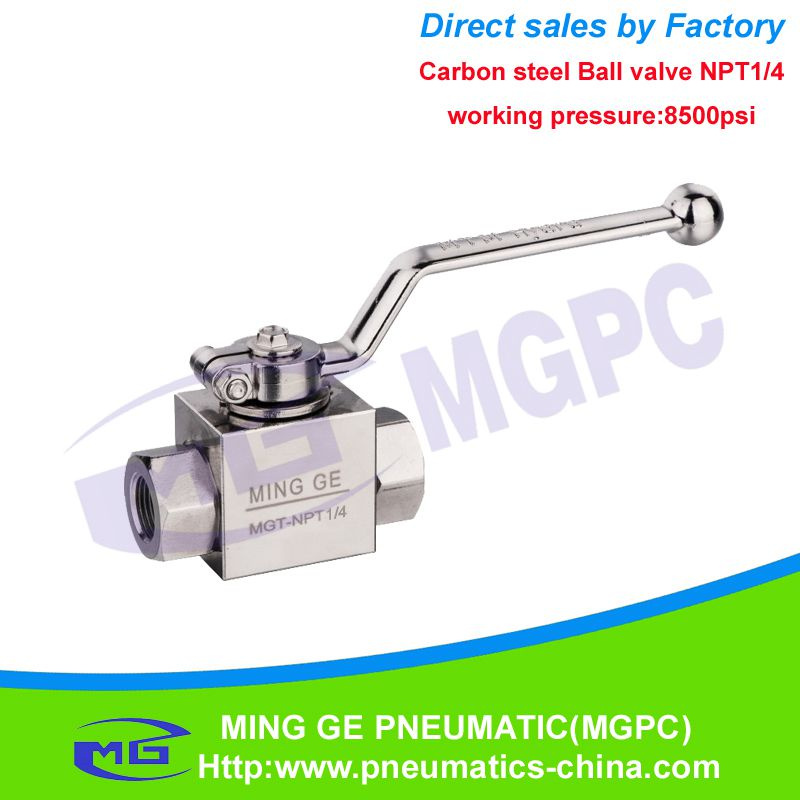 OEM ODM 586bar / 8500psi Hydraulic NPT Carbon Steel High Pressure Ball Valve