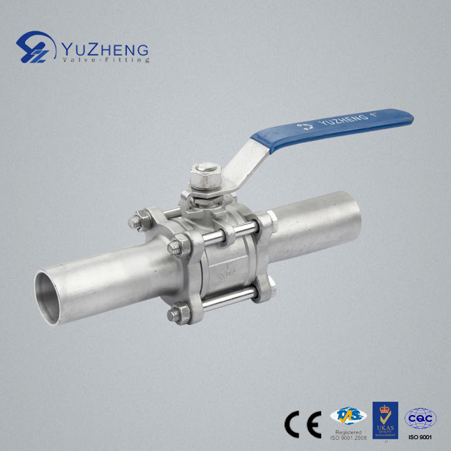 3PC Long Welding Ball Valve